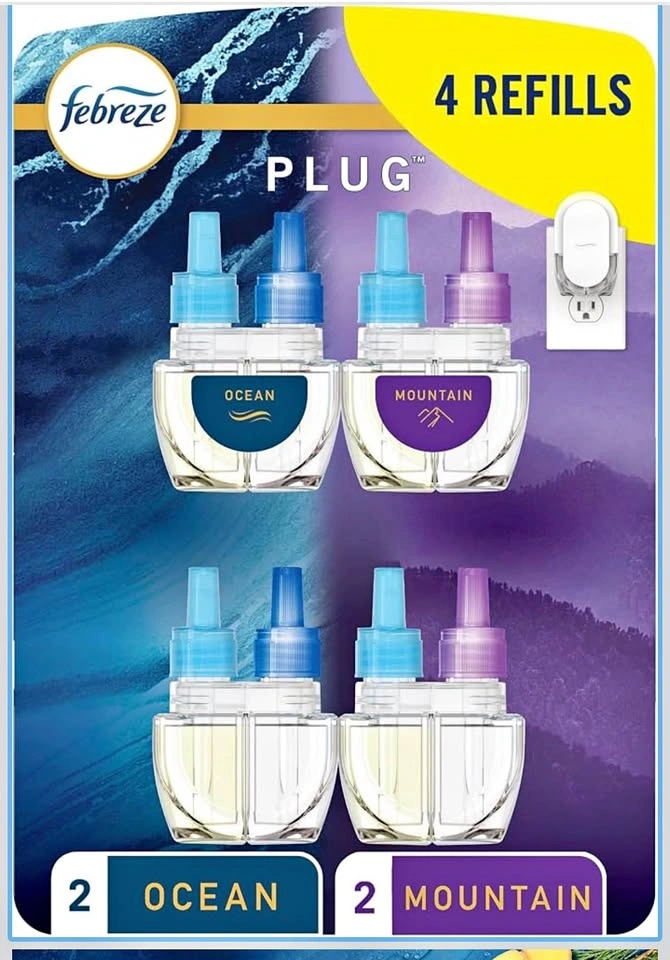 Febreze Plug In Air Freshener Refills, 4 Pack (New)
