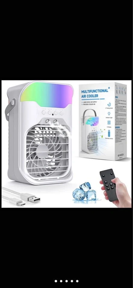 Portable Air Conditioner with 1.6L Tank & 7-Color Light