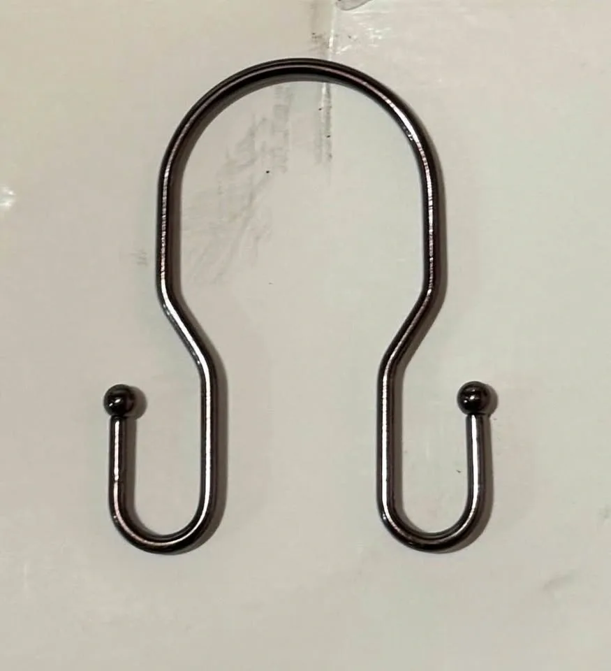 Double Shower Curtain Hooks Rings - Black, 24 pcs - photo 3