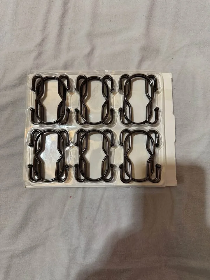 Double Shower Curtain Hooks Rings - Black, 24 pcs - photo 4