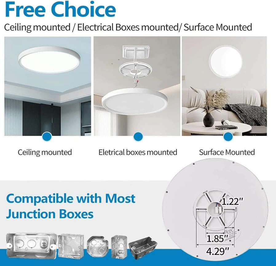6-Pack 12-Inch Ultra-Slim Flush Mount LED Ceiling Lights - photo 2