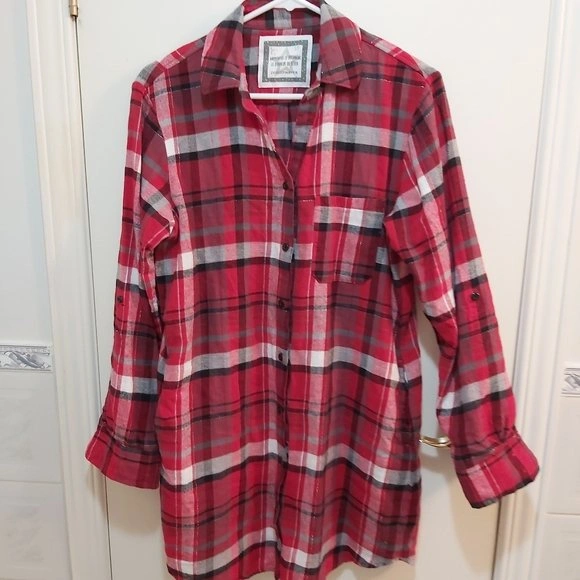 Denver Hayes Red Plaid Cotton Button Down Longsleeve - photo 2