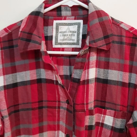 Denver Hayes Red Plaid Cotton Button Down Longsleeve - photo 3