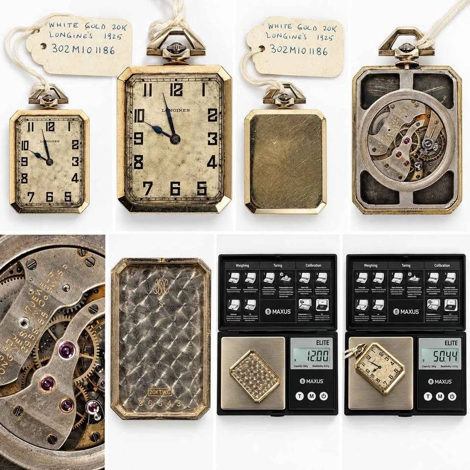 Rare 1913 Longines 17-Jewel Mechanical Pocket/Pendant Watch - photo 5