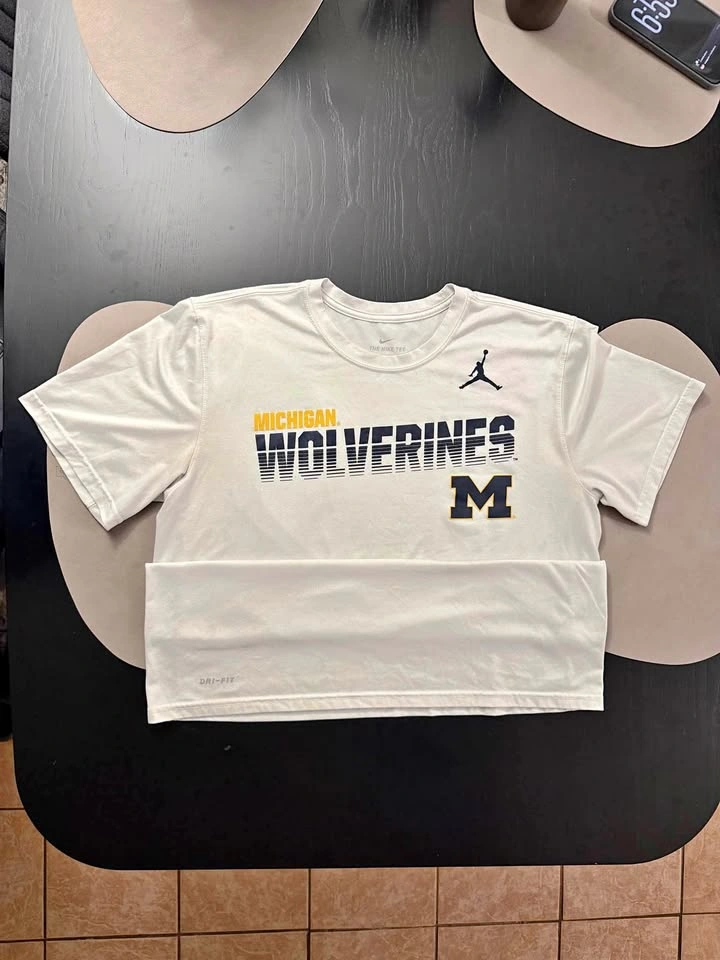 Nike Jordan Michigan Wolverines Dri-FIT Shirt – Size L – White