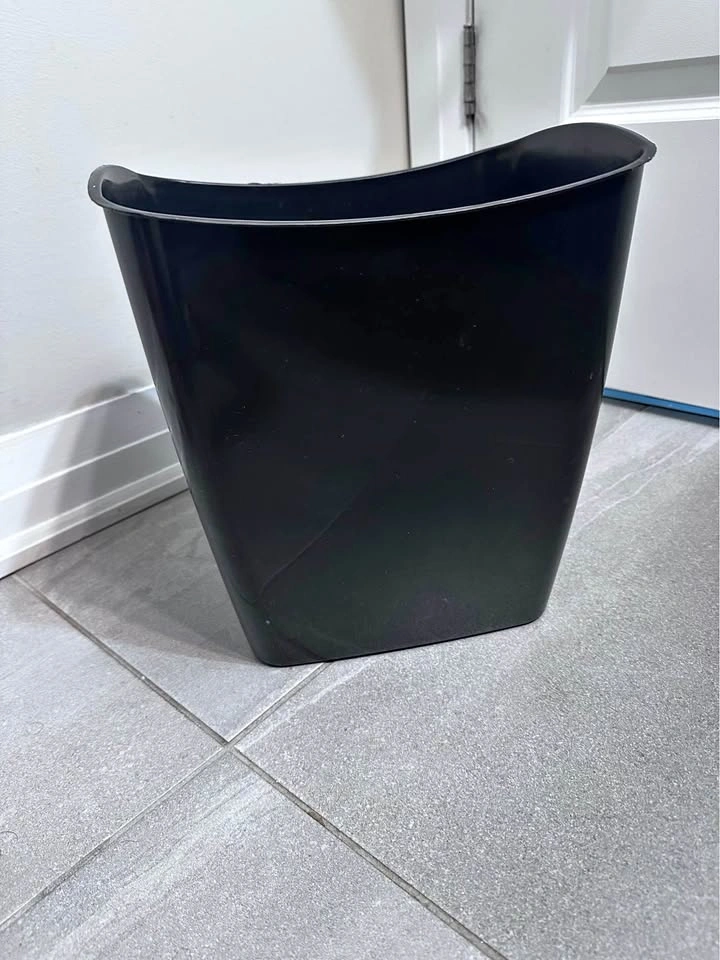 Black Plastic Wastebasket