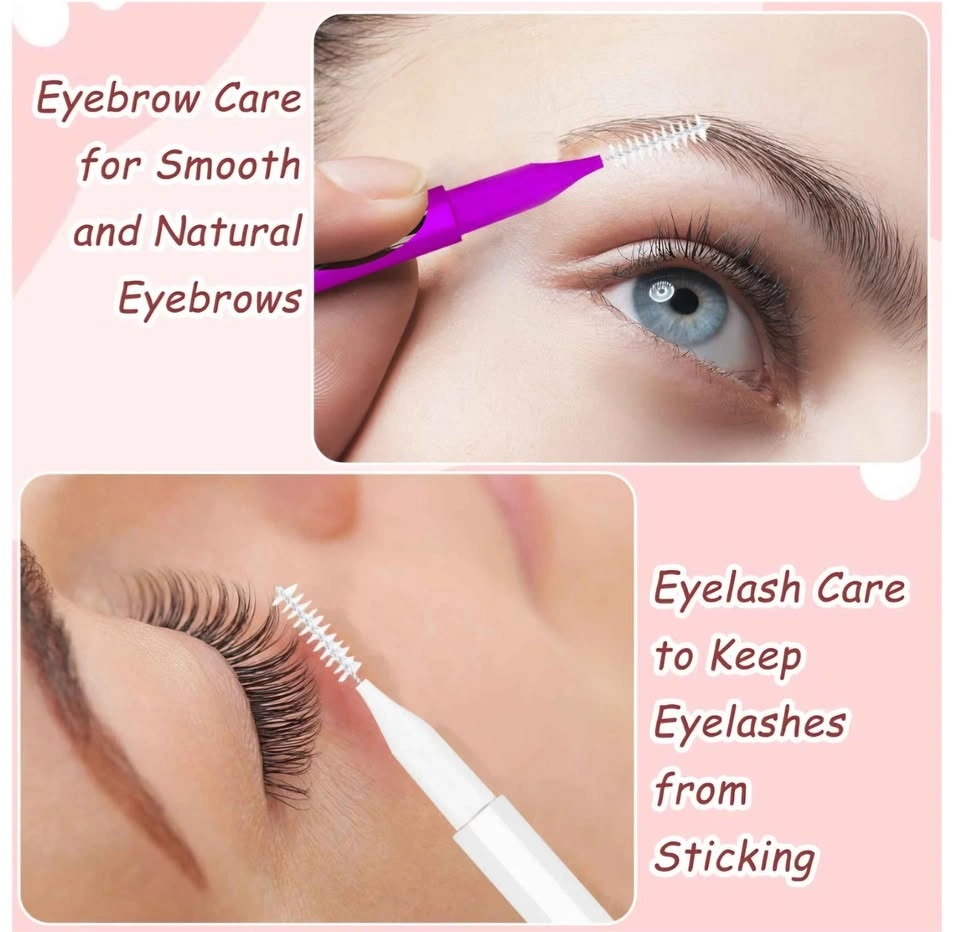 100Pcs Micro Eyebrow Brush, Eyelash Comb Brush with Cap - photo 3