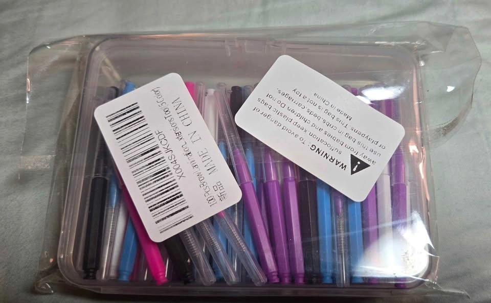 100Pcs Micro Eyebrow Brush, Eyelash Comb Brush with Cap - photo 4