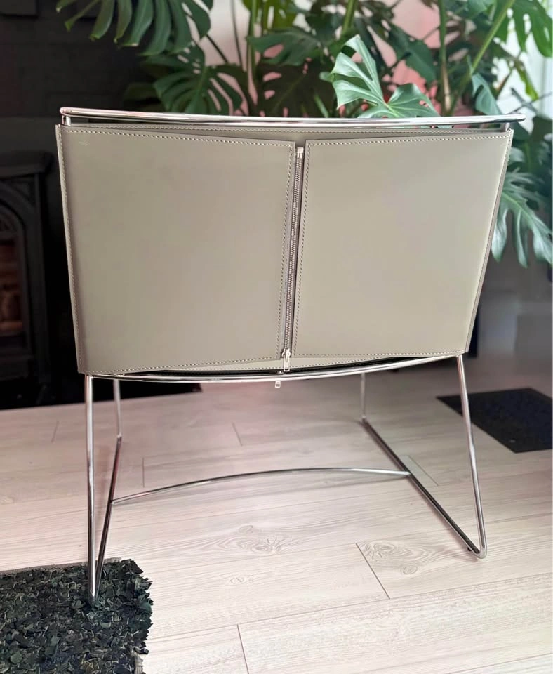 Pascal Mourgue for Ligne Roset Grey Leather Fil Chairs - photo 2