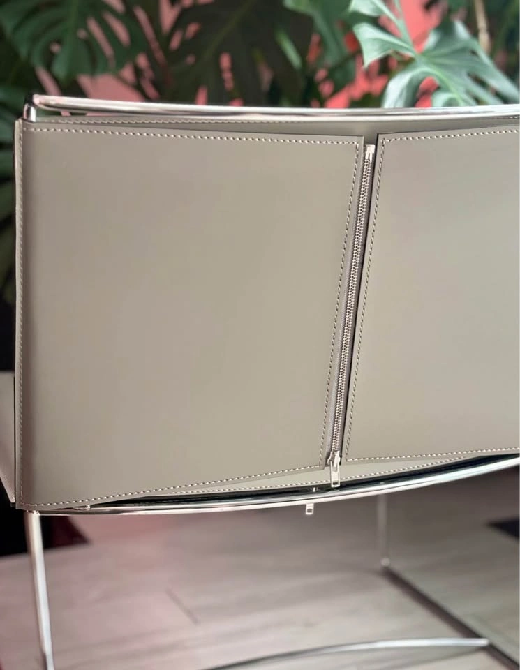 Pascal Mourgue for Ligne Roset Grey Leather Fil Chairs - photo 5