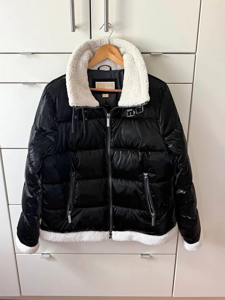 MICHAEL Michael Kors Faux-Shearling Shine Puffer Coat – Size L