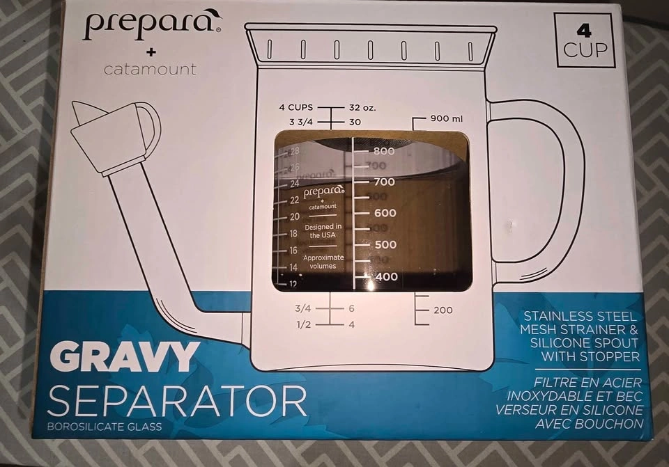Prepara Catamount Gravy Separator 4 Cup Borosilicate Glass - photo 2