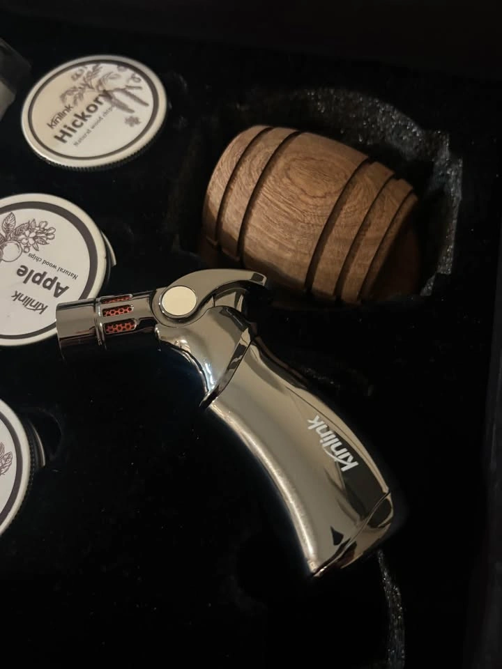 Whiskey Smoker Kit with Torch, 6 Wood Chips, Glasses & Molds - photo 3