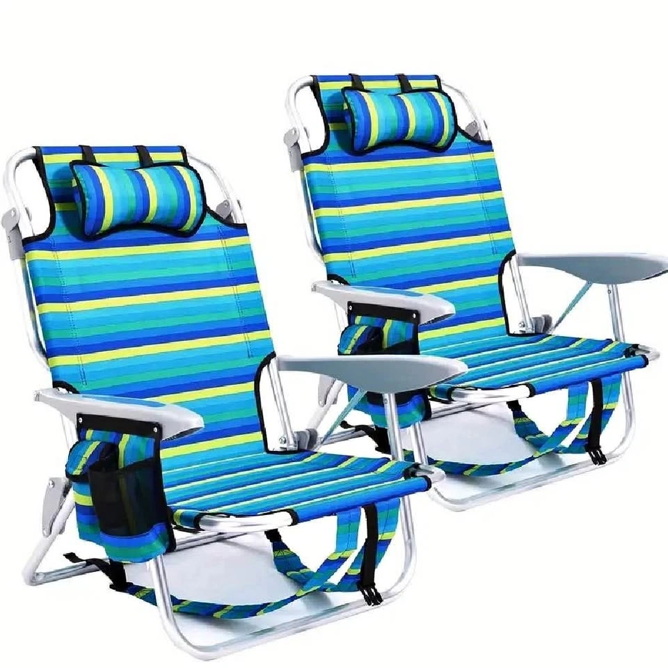 Set of 2 Lightweight Portable Camping Beach Chair For Adults