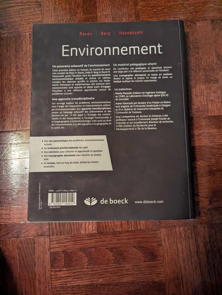 Environnement par Linda R Berg, David M Hassenzahl & Peter H Rav - photo 2