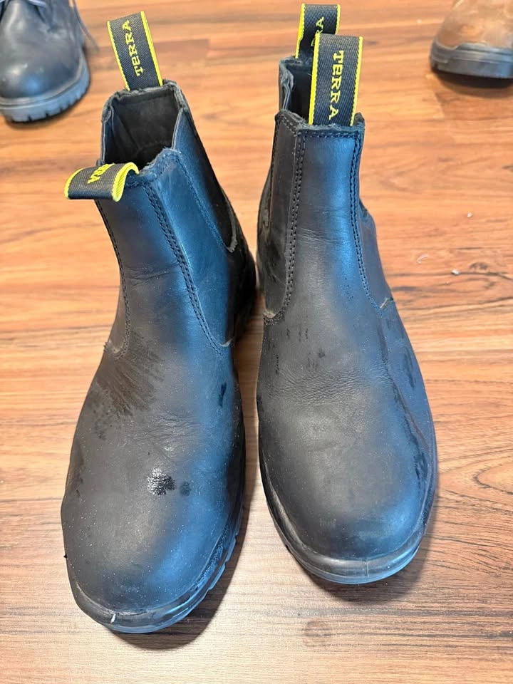 Terra Black Work Boots Size US 8B