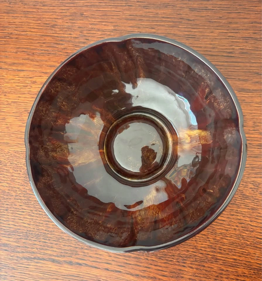 Vintage Bay Keramik West Germany Drip Glaze Footed Bowl 1262 - photo 2