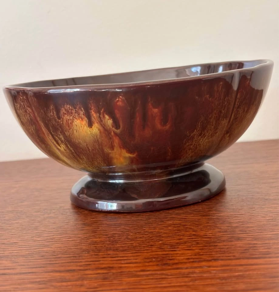 Vintage Bay Keramik West Germany Drip Glaze Footed Bowl 1262 - photo 5