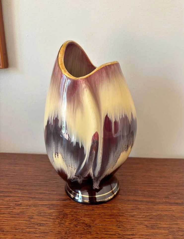 Vintage Jasba Keramik West Germany Drip Glaze Tulip Vase 540-17