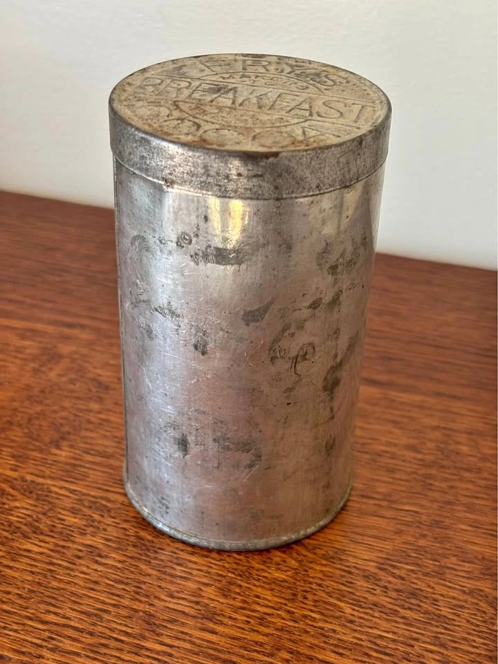 Antique Frys Breakfast Cocoa Advertising Tin Metal Canister