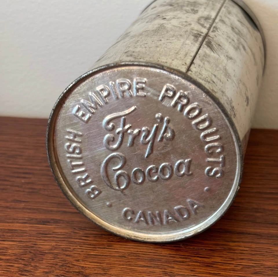 Antique Frys Breakfast Cocoa Advertising Tin Metal Canister - photo 3