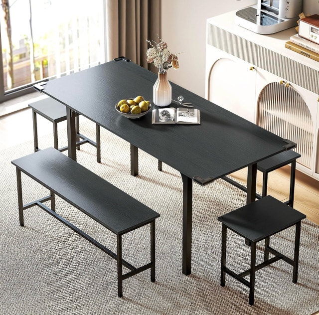 HOMCOM Expandable Dining Table Set
