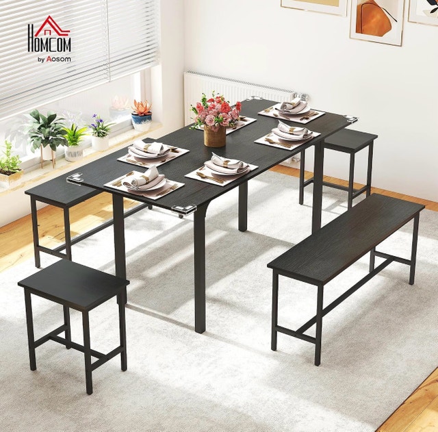 HOMCOM Expandable Dining Table Set - photo 2