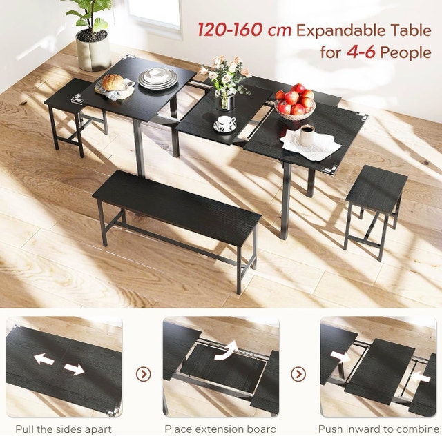 HOMCOM Expandable Dining Table Set - photo 3