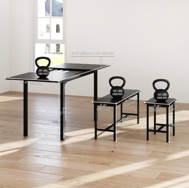 HOMCOM Expandable Dining Table Set - photo 4