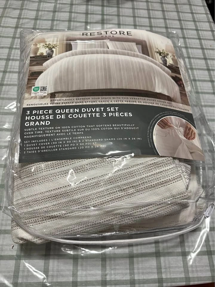 Restore Home 3 Piece Queen Duvet Set