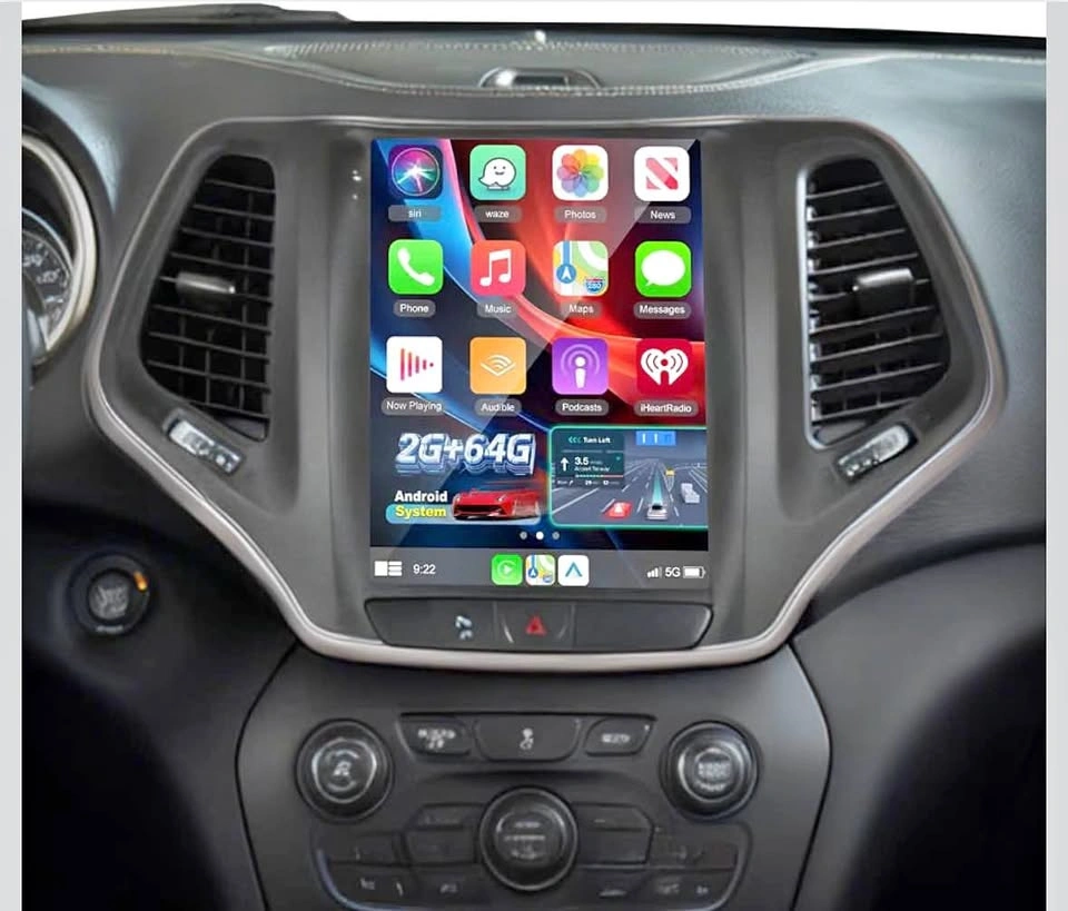 EKAT 9.7” CarPlay Android Stereo for Jeep Cherokee 2013–2018