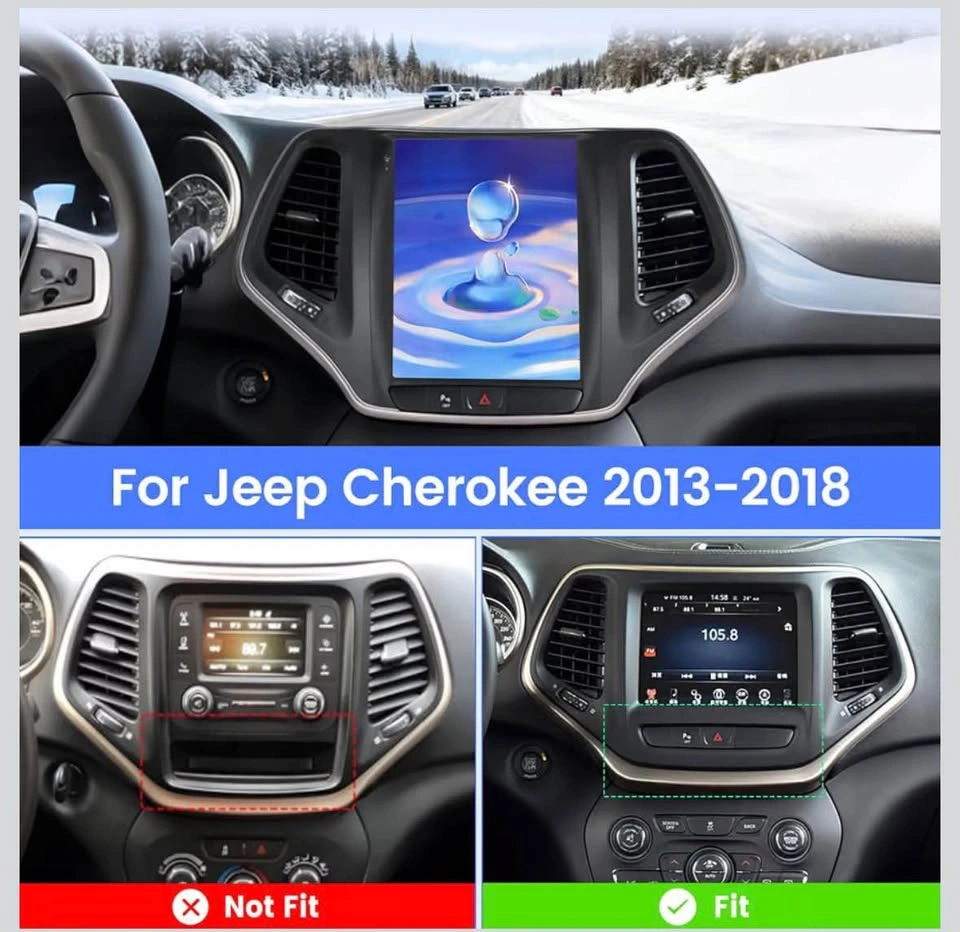 EKAT 9.7” CarPlay Android Stereo for Jeep Cherokee 2013–2018 - photo 2