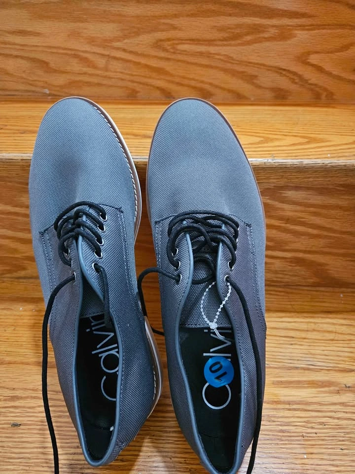 Calvin Klein Men's Grey Fabric Derby Shoes size 10🏈 - photo 3