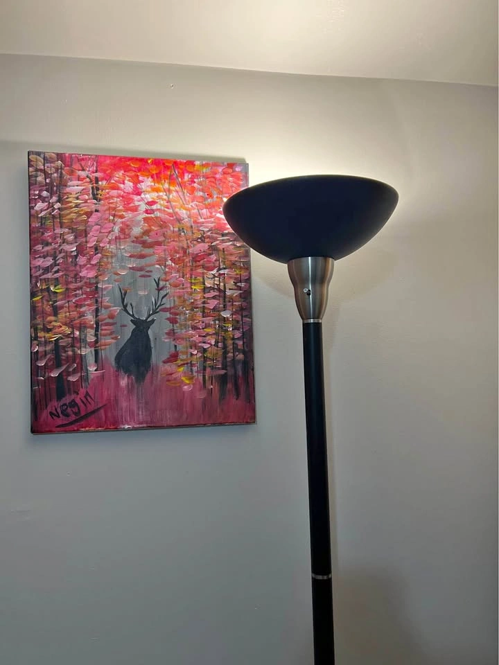 Modern Black Floor Lamp (1.82m / 6ft) – Works Perfectly