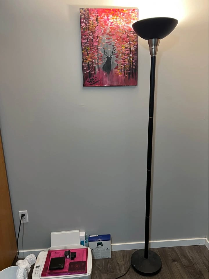 Modern Black Floor Lamp (1.82m / 6ft) – Works Perfectly - photo 2