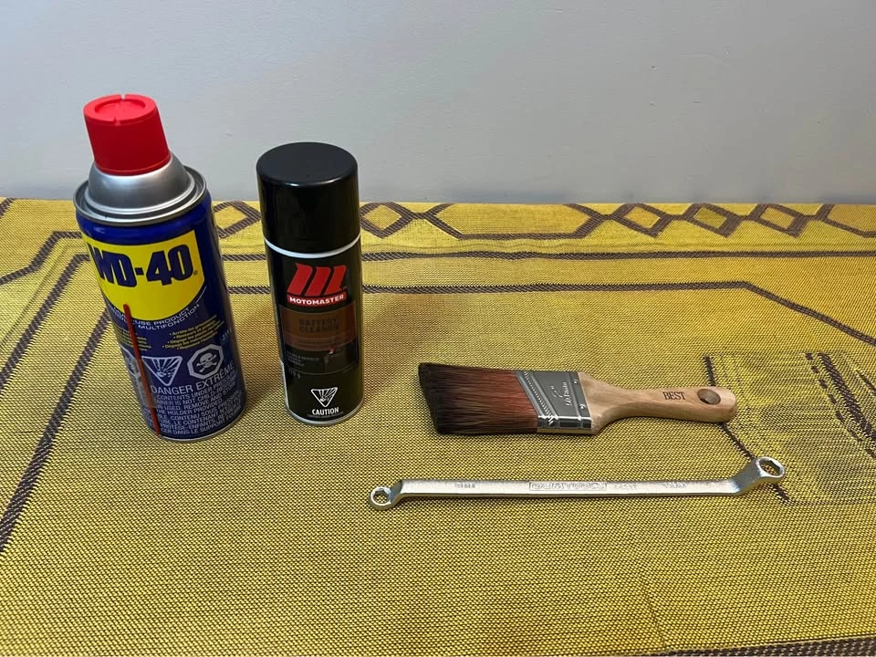Car Battery Maintenance Bundle – Wrench, Cleaner, WD-40 & Brush - photo 3
