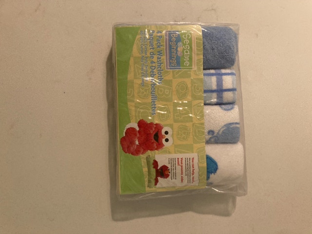 🏈 Sesame Beginnings 4 Pack Washcloths