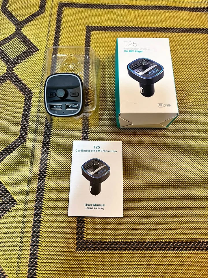 T25 Bluetooth FM Transmitter Car Adapter – Dual USB Ports