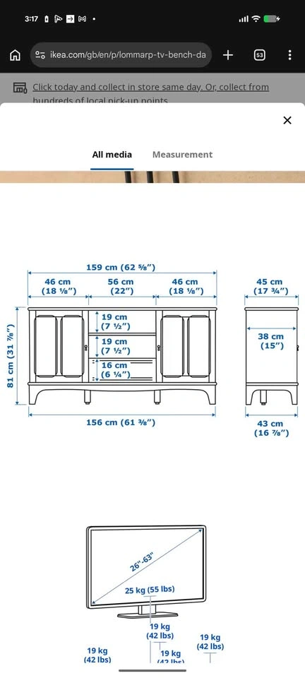 IKEA Lommarp TV Bench - photo 3