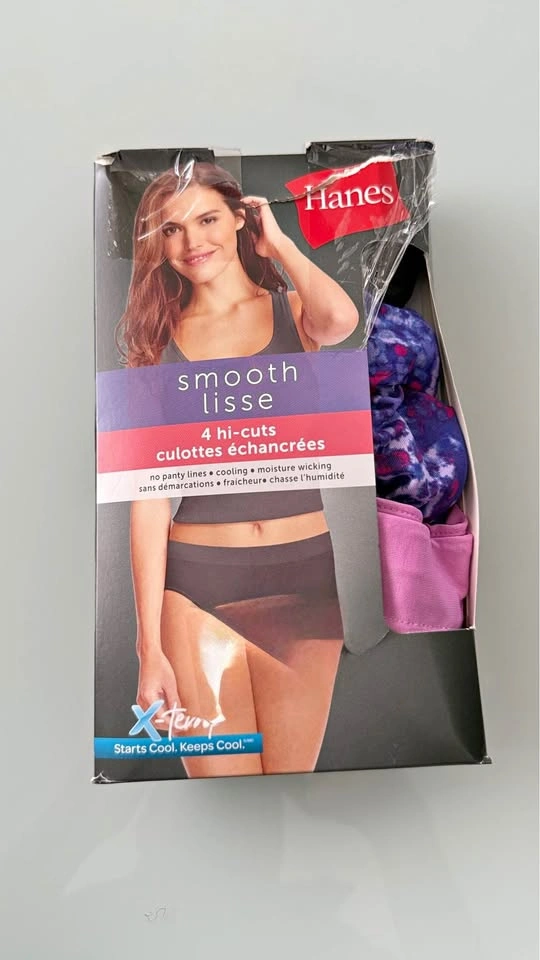 Hanes Smooth Lisse Hi-Cut Panties (4 pack) Medium