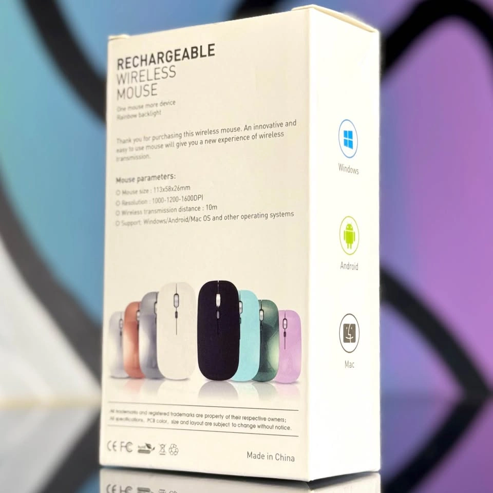 🖱️ Rechargeable Wireless Mouse – Rainbow Backlight – Black - photo 2