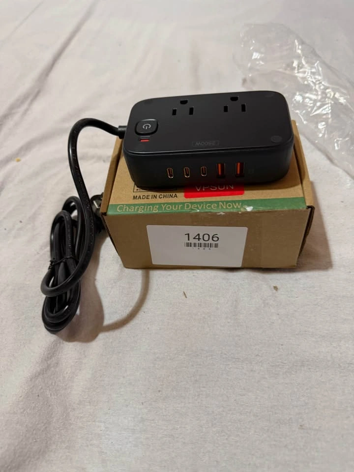Flat Plug Power Strip, 20W USB C Fast Charging, 5 Outlet - photo 3