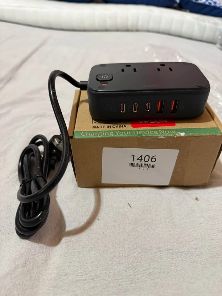 Flat Plug Power Strip, 20W USB C Fast Charging, 5 Outlet - photo 4