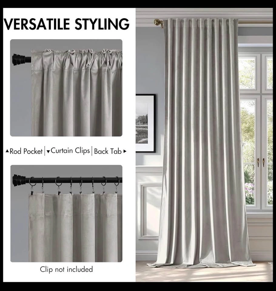 Curtain miulee blackout new 52 W X 84 L (grey) - photo 3