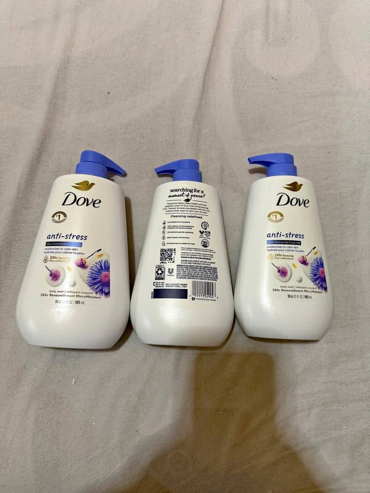 Dove Anti-Stress Body Wash Chamomile & Oat Milk 905ml (3 Pack)