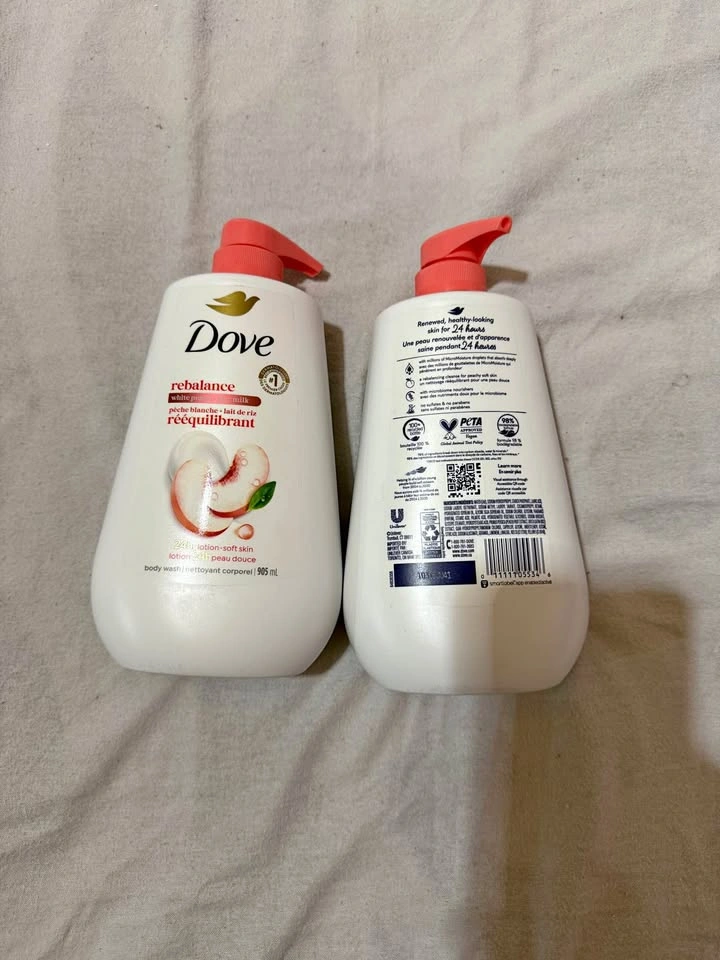 Dove Body Wash Rebalance White Peach & Rice Milk 2-Pack