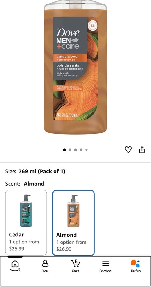 Body Wash Dove Men+Care Plant-Based Sandalwood & Cardamom - photo 4