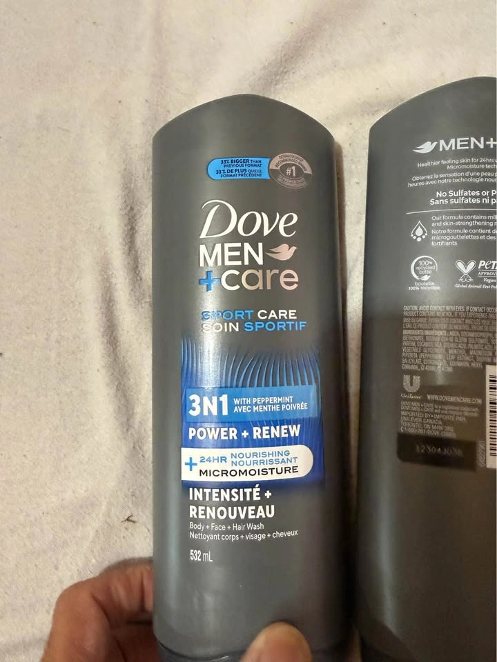 Dove Men+Care 3-in-1 Body, Hair and Face Wash, 400ml (2-Pack) - photo 2