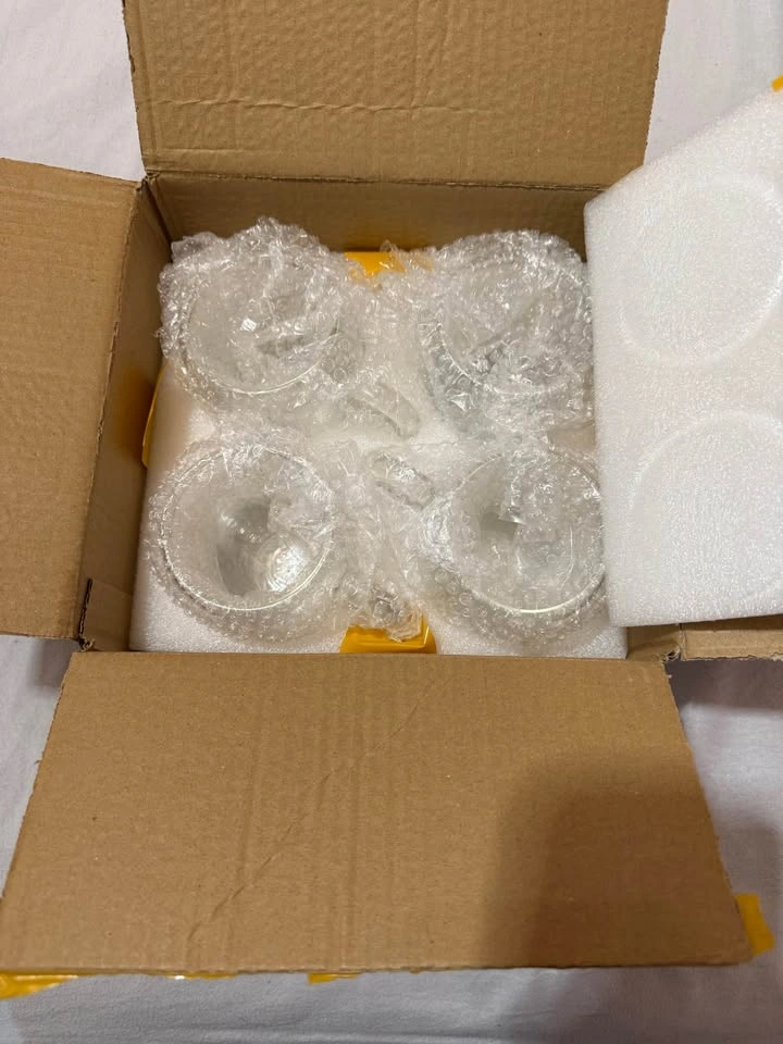 4x 350ml Double Walled Glass Mugs - Heat Resistant & New - photo 4
