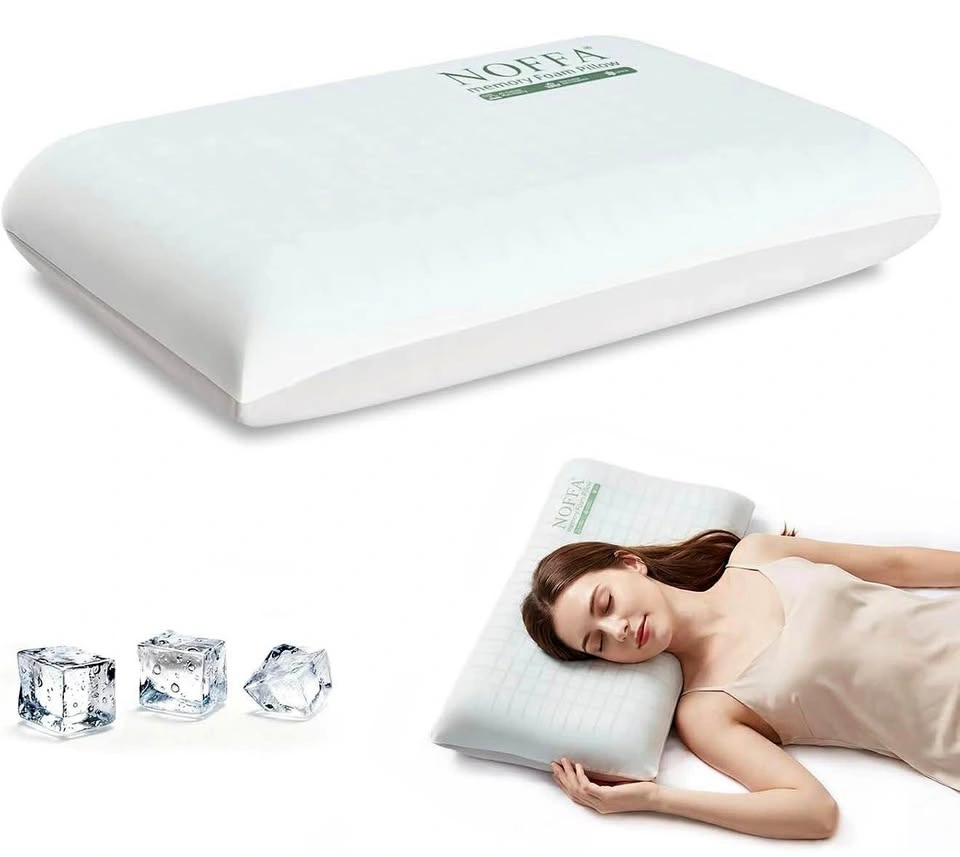 Cooling Memory Foam Bed Pillow - Medium Soft Neck Support